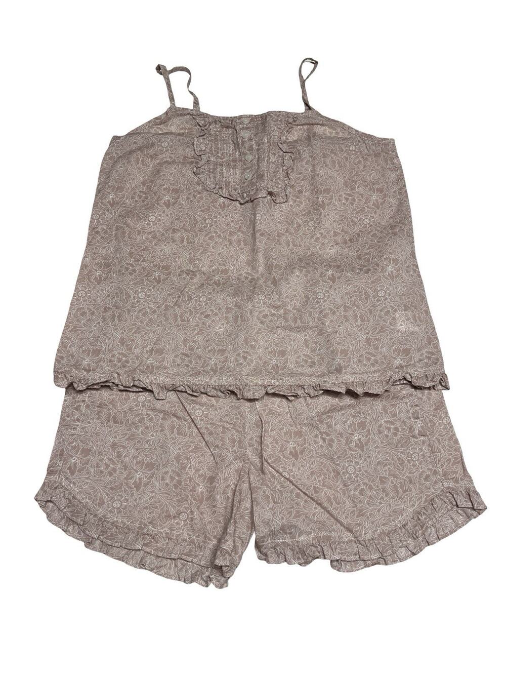 Haven Well Within Pajama Lounge 2 PC Short Set Size XS Floral Mauve Ruffle
